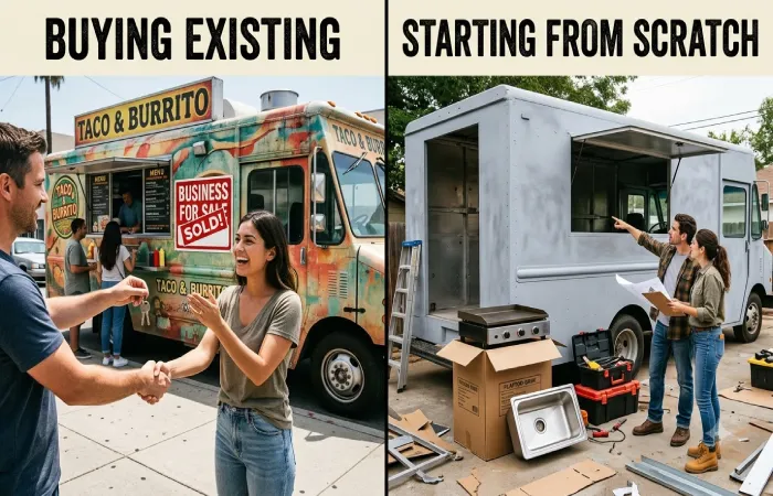 buying vs starting a food truck business


