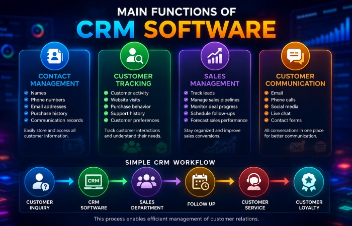 main functions of crm software