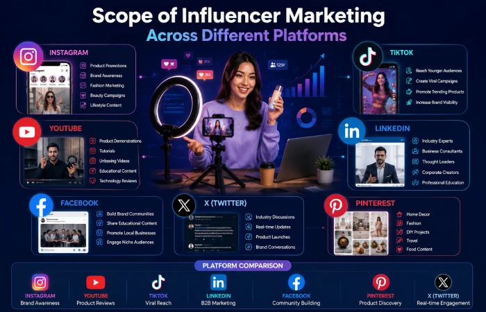 scope of influencer marketing across different platforms