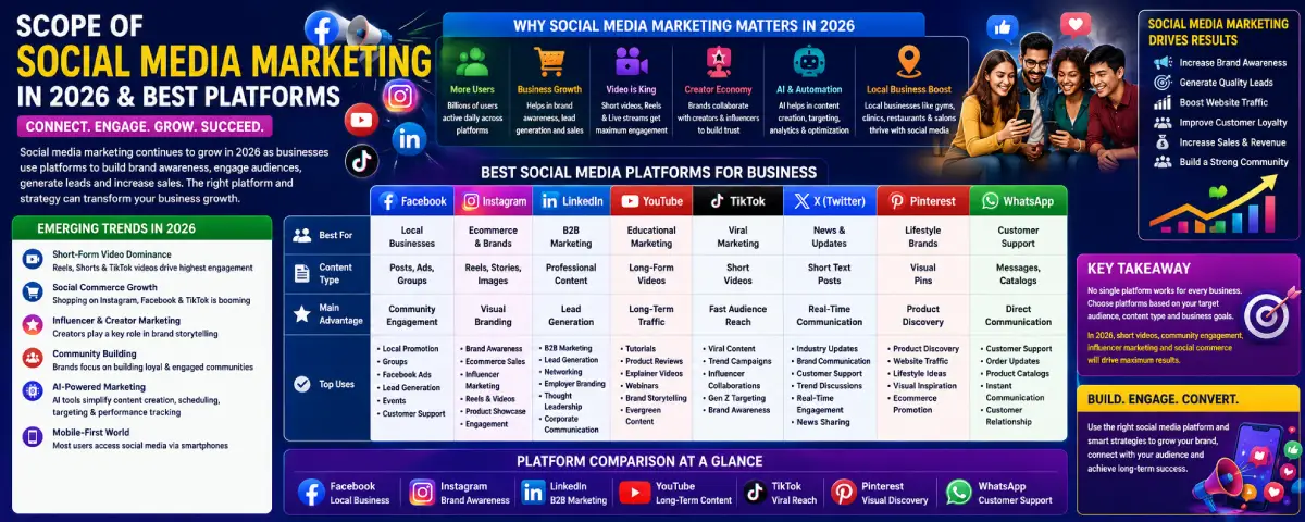 Scope of Social Media Marketing in 2026 & Best Platforms