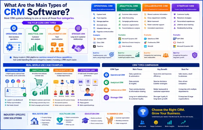 what are the main types of crm software 