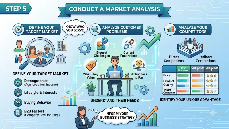 conduct a market analysis for your business plan