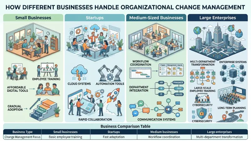 how different businesses handle change management