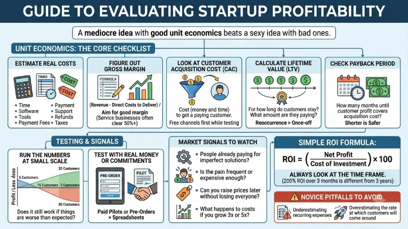 how to evaluate the profitability of a startup idea