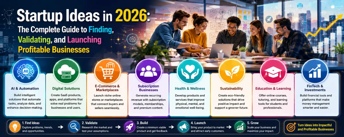 Startup Ideas in 2026: The Complete Guide to Finding, Validating, and Launching Profitable Businesses