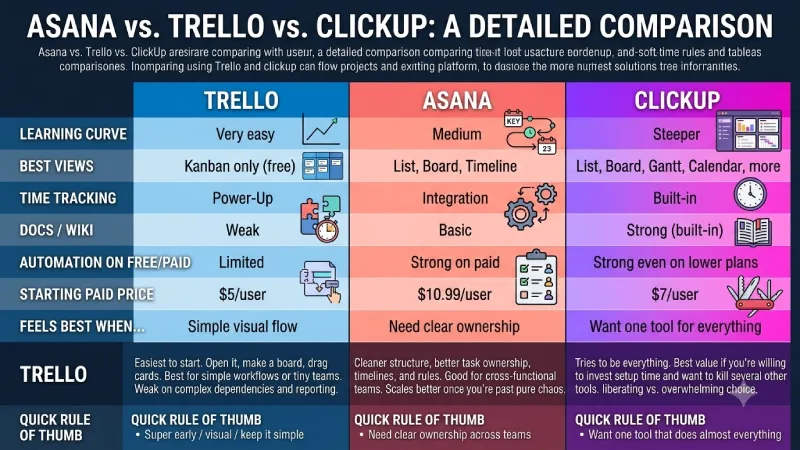 asana vs trello vs clickup (detailed comparison)
