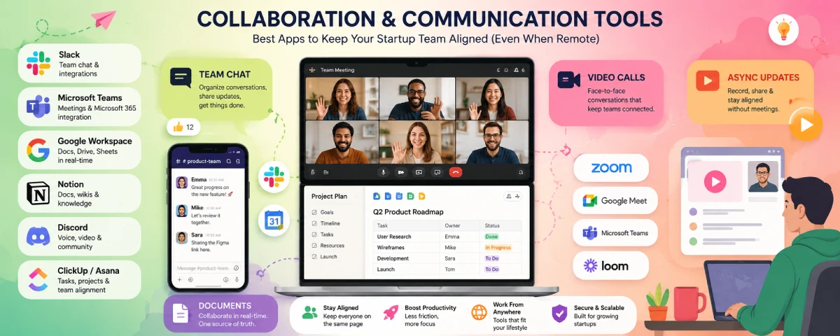 Collaboration and Communication Tools: Best Apps to Keep Your Startup Team Aligned (Even When Everyone Is Remote)