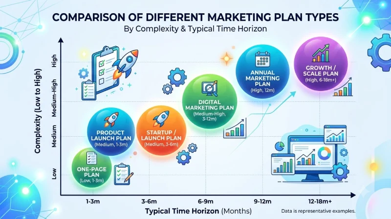  comparison of different marketing plan types by two things