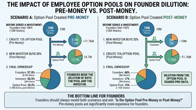 how do employee option pools affect dilution?
