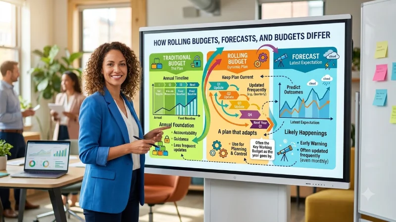 how do rolling budgets and forecasts differ
