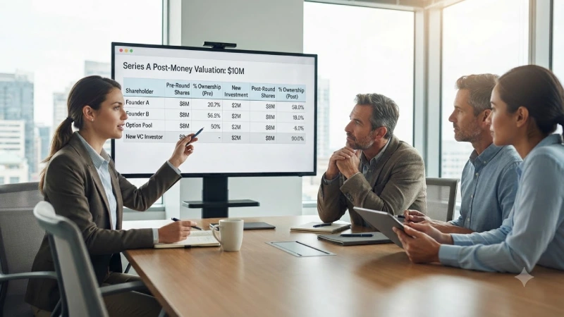how do you calculate ownership before and after funding?