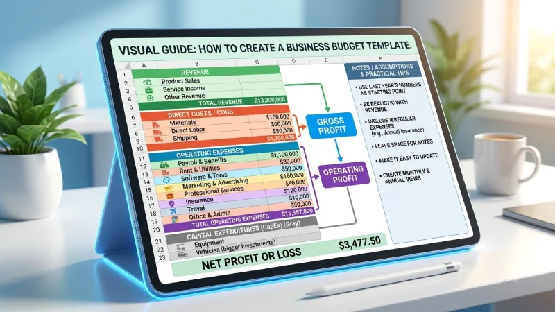 how to create a business budget template
