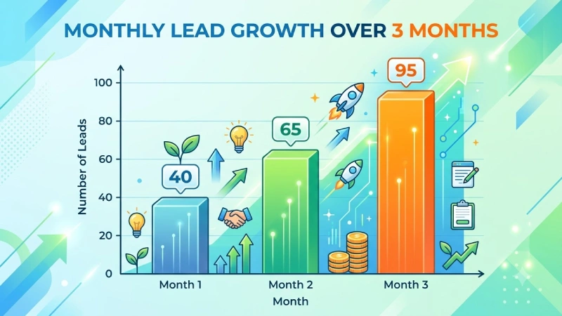 monthly lead growth over 3 months 