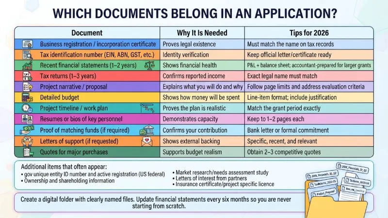 which documents belong in an application?