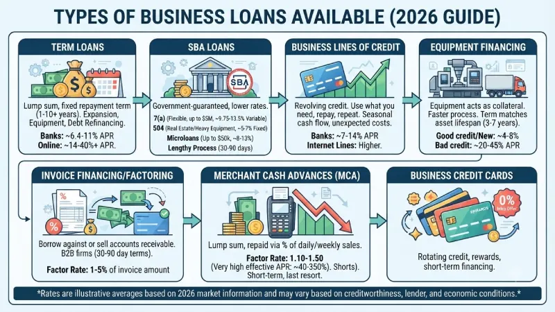 which types of business loans are available