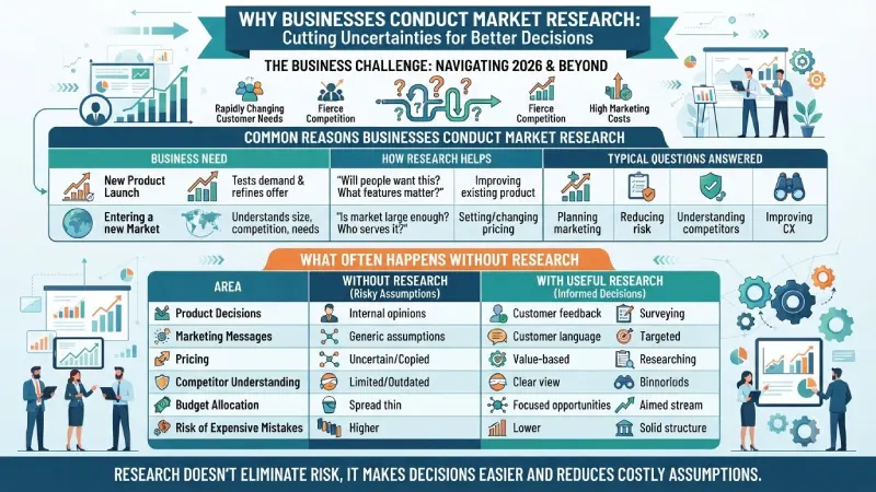 why businesses conduct market research