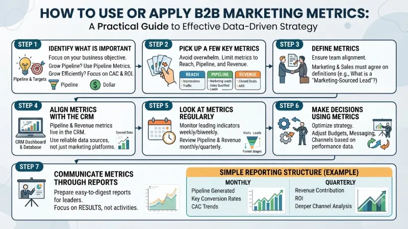 • how to use or apply b2b marketing metrics